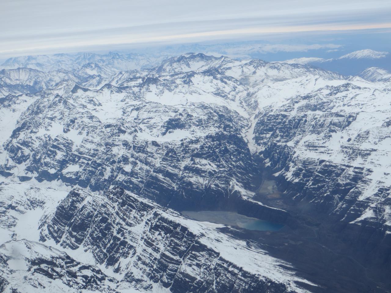 Vue du ciel : Cordillières des Andes